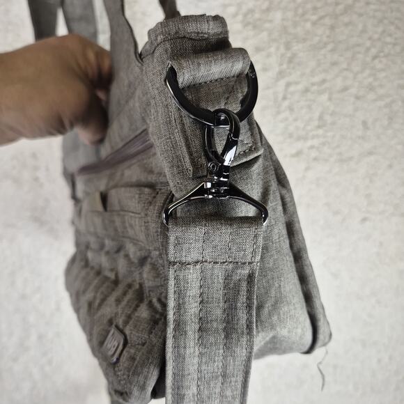 Lug Streetcar Crossbody Bag Gray Quilted Travel Organizer Purse Shoulder RFID - Picture 6 of 13